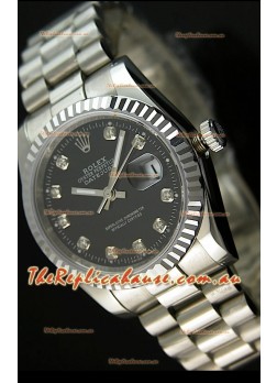 Rolex Replica Datejust Mens Japanese Watch in Black Dial - 41MM