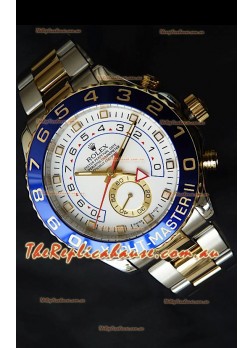 Rolex Replica Yachtmaster II Swiss Watch Two Tone Yellow Gold - 1:1 Mirror Replica Watch