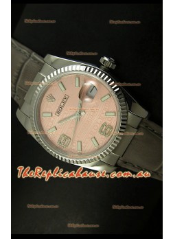 Rolex Replica Datejust Swiss Replica Watch - 37MM - Champange Dial/Grey Strap