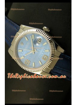 Rolex Replica Datejust Swiss Replica Watch - 37MM - Blue Dial/Strap