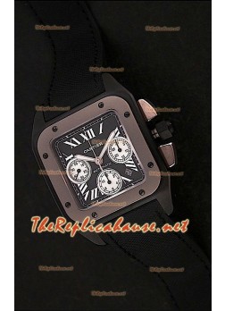 Cartier Santos 100 XL Chronograph Carbon/Titanium Swiss Watch - 1:1 Mirror Replica