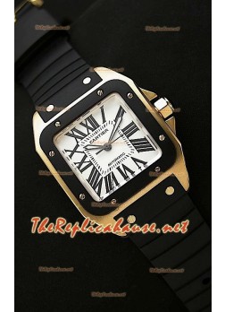 Cartier Santos 100 Swiss ladies Watch in Pink Gold - 33MM - 1:1 Mirror Replica