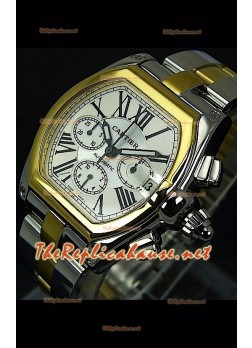 Cartier Roadster Chronograph Swiss Two Tone Watch - 1:1 Mirror Replica