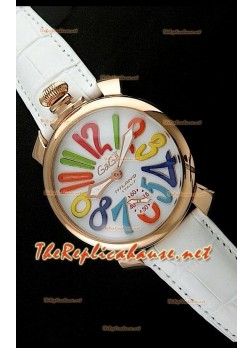 GaGa Milano Manuale Watch in Pink Gold Casing - 48MM