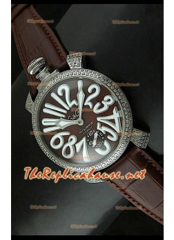 GaGa Milano Manuale Japanese Watch Brown Dial