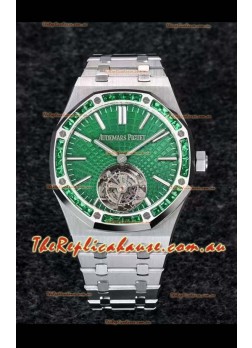 Audemars Piguet Royal Oak Flying Tourbillon 41mm Green Dial in 904L Casing - Green Tapisserie Dial