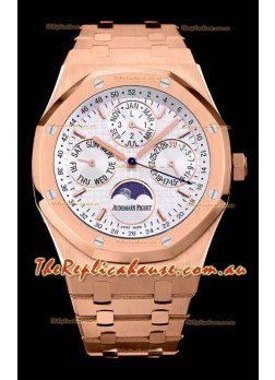 Audemars Piguet Royal Oak Perpetual Calendar Swiss Replica 904L Steel in Rose Gold Casing