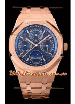 Audemars Piguet Royal Oak Perpetual Calendar Swiss Replica 904L Steel in Rose Gold Casing