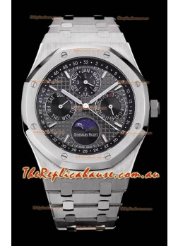 Audemars Piguet Royal Oak Perpetual Calendar Swiss Replica Steel Casing Watch in Grey Dial