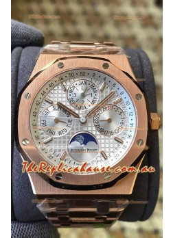 Audemars Piguet Royal Oak Perpetual Calendar Swiss Replica 904L Steel in Rose Gold Casing