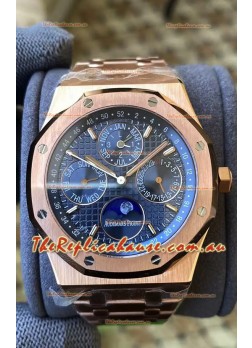 Audemars Piguet Royal Oak Perpetual Calendar Swiss Replica 904L Steel in Rose Gold Casing