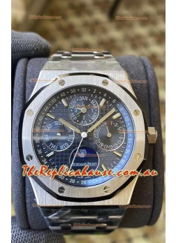 Audemars Piguet Royal Oak Perpetual Calendar Swiss Replica 904L Steel in Steel Blue Dial