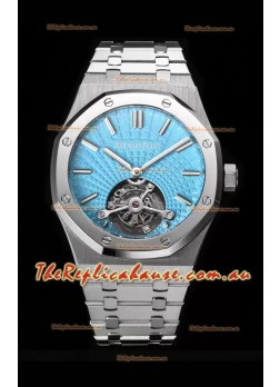 Audemars Piguet Royal Oak Tourbillon 41mm in 904L Casing - Tiffany Blue Tapisserie Dial 1:1 Ultimate Replica
