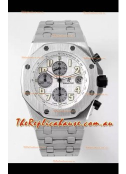Audemars Piguet Royal Oak Offshore White Dial Chronograph 1:1 Mirror Replica Watch - 904L Steel