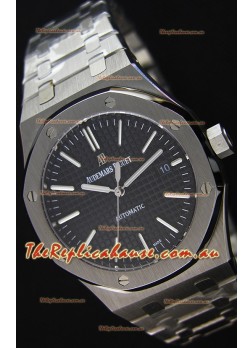 Audemars Piguet Royal Oak 41MM Black Dial Steel Strap - 1:1 Mirror Ultimate Edition