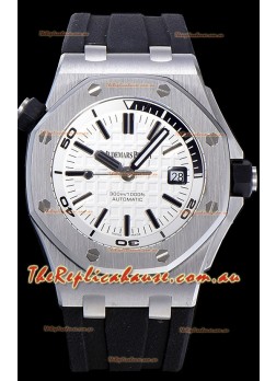 Audemars Piguet Royal Oak Diver Swiss Replica Watch White Dial 1:1 Quality 3120 Movement 904L Steel 