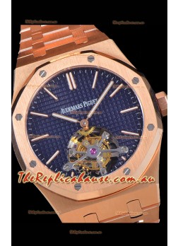 Audemars Piguet Royal Oak Tourbillon 41mm Blue Dial in 904L Steel Rose Gold Casing