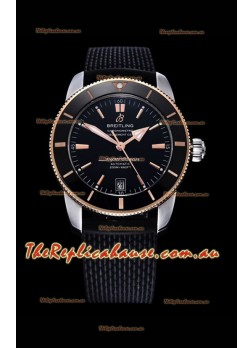 Breitling SuperOcean Heritage II 44MM Black Dial Two Tone 904L Rubber Strap 1:1 Mirror Replica