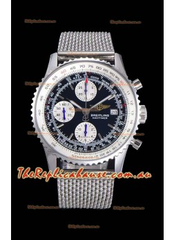 Breitling Navitimer Chronograph 41MM Swiss Replica Watch in 904L Steel Casing - Mesh Steel Strap