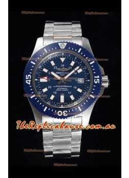 Breitling SuperOcean II 44mm 904L Steel Case 1:1 Mirror Replica Watch in Blue Dial 
