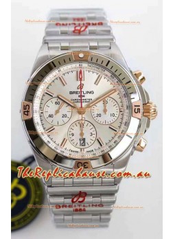 Breitling Chronomat B01 42 Edition Swiss 904L Steel Rose Gold Details with Steel Dial 1:1 Mirror Replica Watch