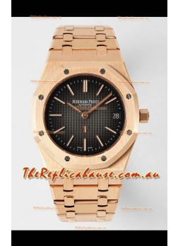 Audemars Piguet Royal Jumbo Oak Extra Thin Swiss Replica Rose Gold - 1:1 Mirror Replica Watch