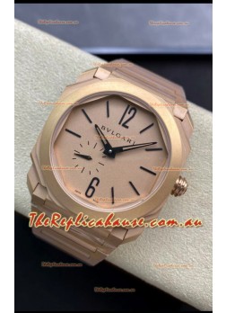 Bvlgari Octo Finissmo Edition 1:1 Mirror Replica Sandblasted Rose Gold Casing