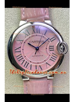 Ballon De Cartier Swiss Automatic 1:1 Mirror Quality 36MM in Stainless Steel Pink Dial