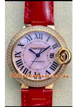 Ballon De Cartier Swiss Automatic 1:1 Mirror Quality 33MM in Rose Gold Pink Pearl Dial