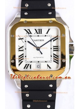 Santos De Cartier Two Tone Yellow Gold 1:1 Mirror Swiss Replica Watch 40MM