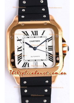 Santos De Cartier Rose Gold Casing 1:1 Mirror Swiss Replica Watch 40MM