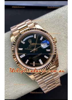 Rolex Day Date 40MM 228238a 1:1 Rose Gold in Black Dial 1:1 Mirror Replica Watch