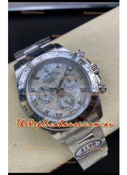 Rolex Cosmograph Daytona M116509-0064 Pearl Dial Cal.4130 Movement - 904L Steel Watch