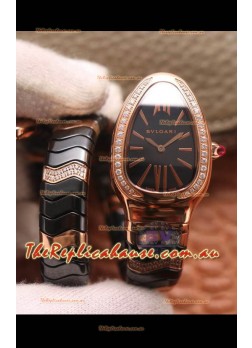 Bvlgari Serpenti Edition Black Ceramic Replica Watch in 1:1 Mirror Quality 