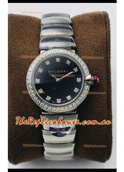 Bvlgari LVCEA Edition Watch in Stainless Steel Black Dial - 1:1 Mirror Replica