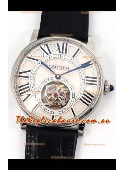 Rotonde De Cartier Flying Tourbillon Swiss Replica Watch in Steel Casing