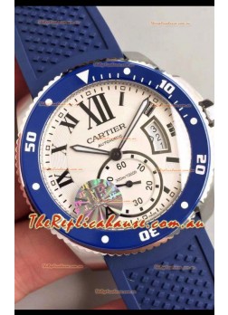 Calibre De Cartier Watch 42MM White Dial Steel Case - 1:1 Mirror Replica Watch