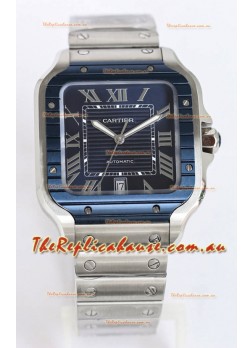 Santos De Cartier 1:1 Blue DLC Bezel Swiss Replica Watch 40MM