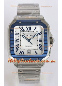 Santos De Cartier 1:1 Blue DLC Bezel Swiss Replica Watch 40MM