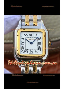 Cartier PANTHERE Edition 1:1 Mirror Swiss Watch 2 Tone Yellow Gold White Dial 