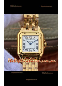 Cartier PANTHERE Edition 1:1 Mirror Swiss Watch Yellow Gold White Dial