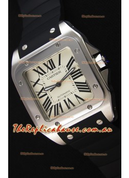Cartier Santos De Cartier 1:1 Mirror Replica Watch 39MM Rubber Strap