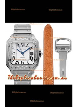 Cartier "Santos De Cartier" Mens XL 1:1 Mirror Replica Watch in Stainless Steel Casing