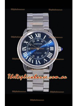 Cartier "Ronde De Cartier" 1:1 Mirror Replica 904L Stainless Steel Casing in Blue Dial