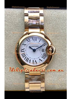 Ballon De Cartier Swiss Quartz 1:1 Mirror Quality 28MM in Rose Gold Casing