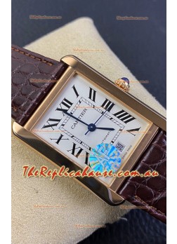 Cartier Tank Solo Swiss Automatic Watch in Rose Gold Plating  Casing - 31MM Wide  1:1 Mirror Replica