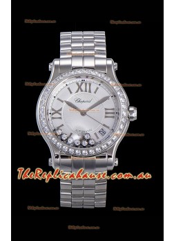 Chopard Happy Sport 1:1 Mirror Swiss Automatic Replica Watch 36MM in 904L Steel Casing White Dial