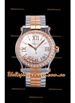 Chopard Happy Sport 1:1 Mirror Swiss Automatic Replica Watch 36MM Two Tone Rose Gold Casing