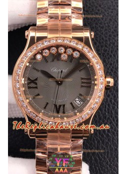 Chopard Happy Sport 1:1 Mirror Automatic Swiss Replica Watch Rose Gold - 36MM Wide