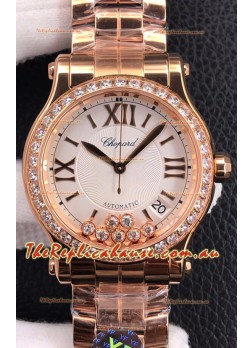 Chopard Happy Sport 1:1 Mirror Automatic Swiss Replica Watch Rose Gold - 36MM Wide